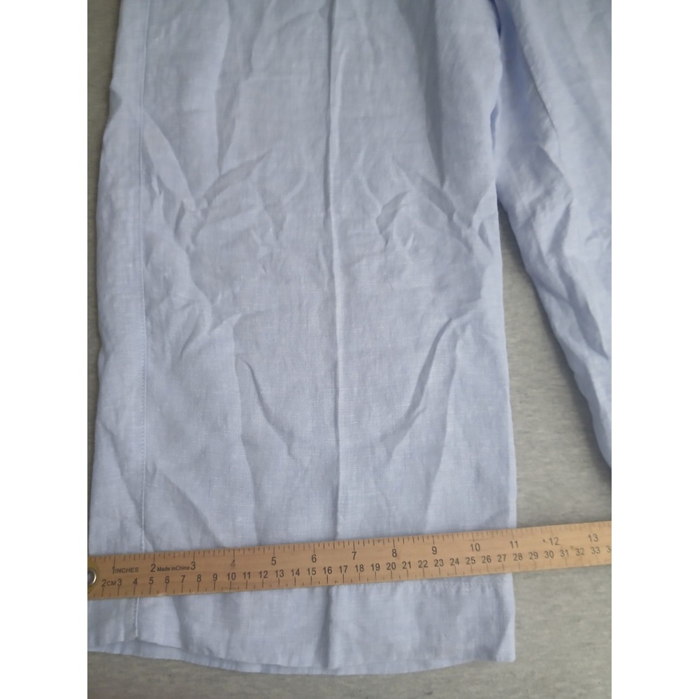 Tahari Pants Small 100 Linen Wide Leg  Comfort Pull On Beach Resort Boho Stretch - Picture 3 of 12
